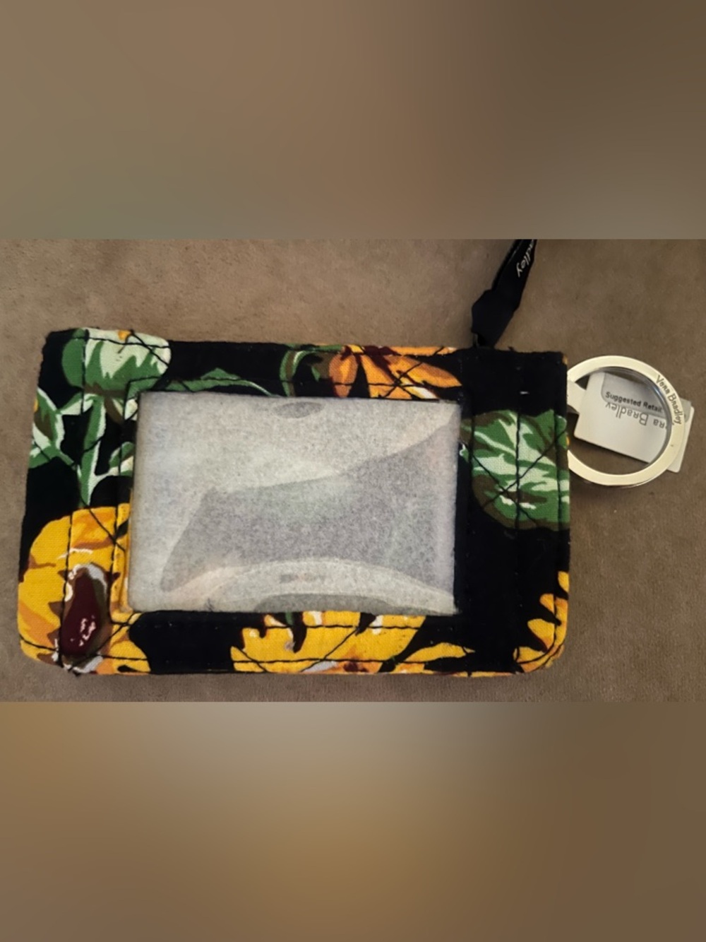 Vera Bradley Black Sunflower Quilted Crossbody with Card Holder-Retired Pattern🌻 - Picture 2 of 9